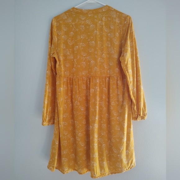 Old Navy Women's Medium Yellow White Floral Short Sleeve Long Sleeve Mini Dress - Picture 9 of 9